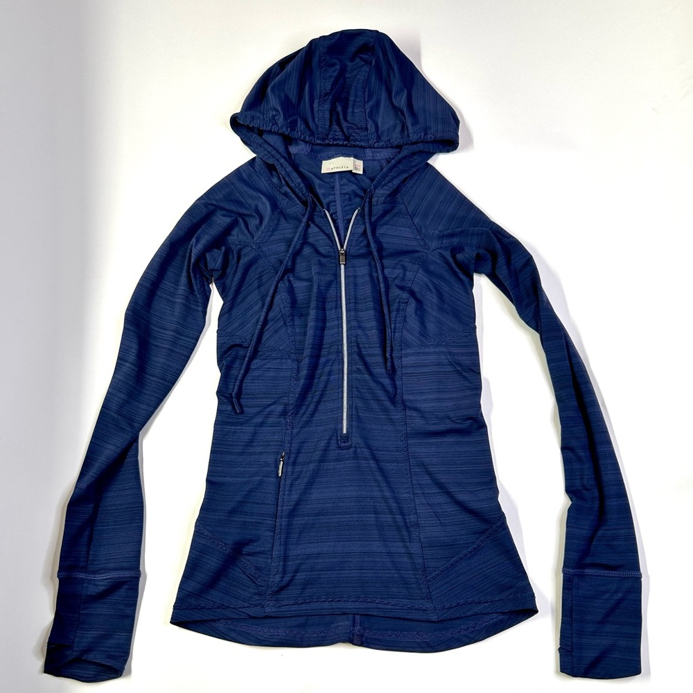 Athleta Lightweight Zip Up Blue Long Sleeve Hoodie‎